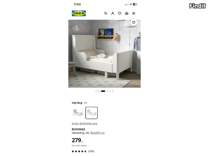 Säljes Barnsäng