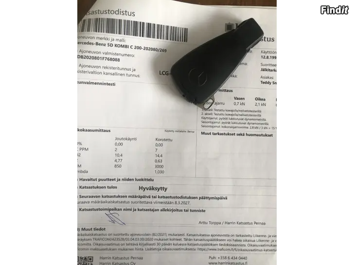 Myydään Juuri katsastettu bensa mersu c200