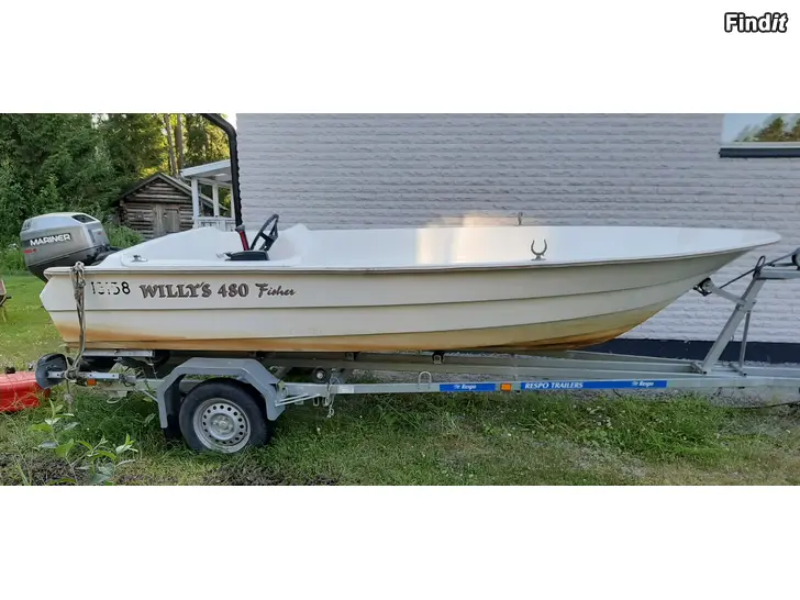 Säljes Båt Willys 480 Fisher, Motor Mariner 40, Trailer Respo