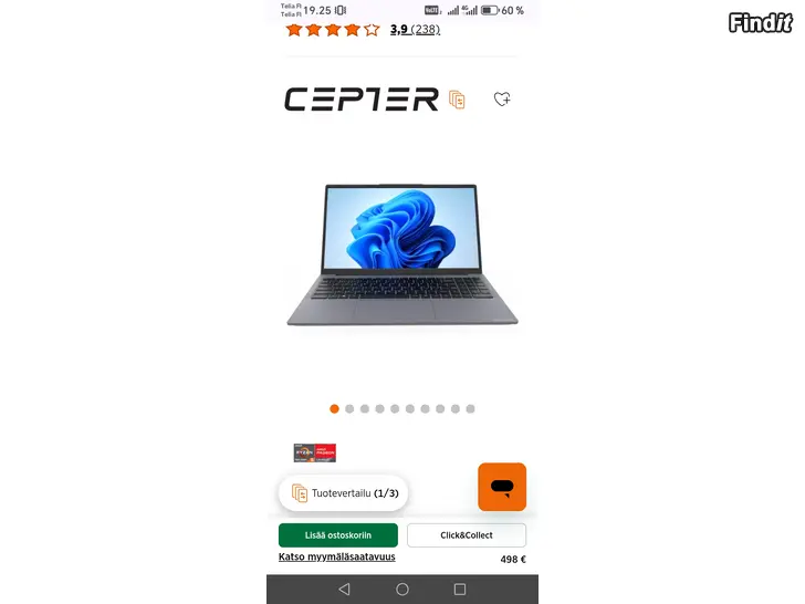 Myydään Cepter cloud läppäri
