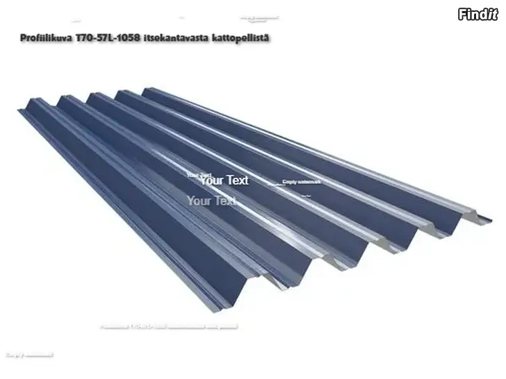 Säljes Itsekantava pelti,RuukinT70-57L-1058,alapinnassa 400gr antikondenssimaalaus