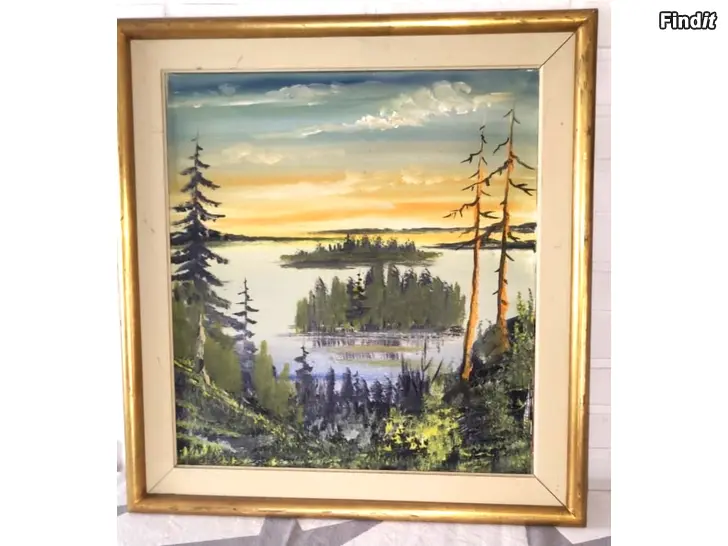 Myydään Järvimaisemakuva koko korkeus 55cm leveys 50cm