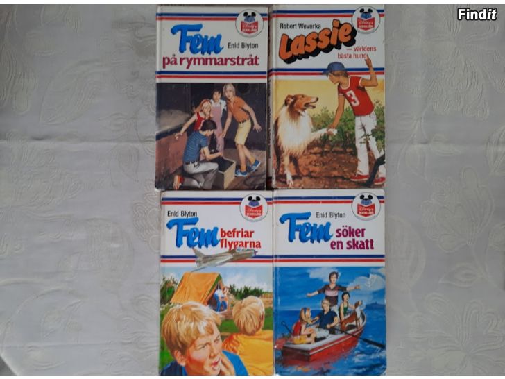 Säljes Enid Blyton  Fem böckerna, Robert Weverka   Lassie