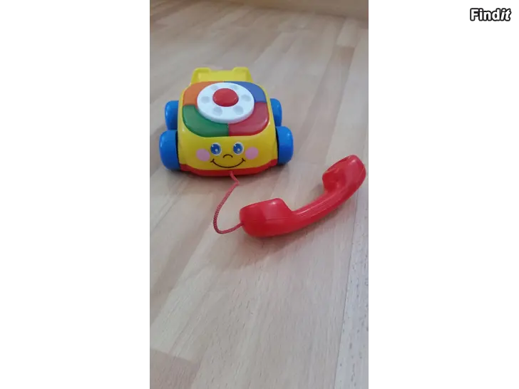 Myydään Vintage lelupuhelin musiikkilelu pyörillä -hinta 5e
