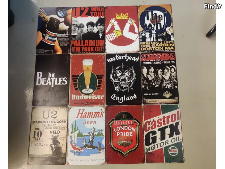 Säljes Peltikylttejä