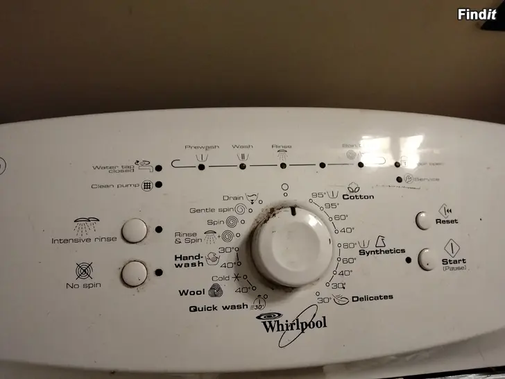 Säljes Whirlpool toppmatad tvättmaskin