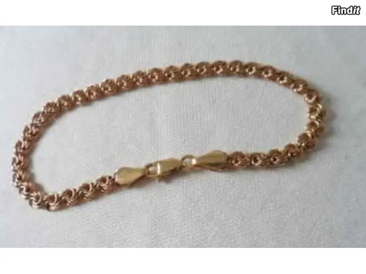 Säljes kultainen 14k Rosetta ranneketju