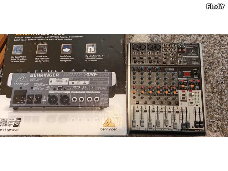 Säljes Myydään Behringer X1204 USB 12-inputtinen mikseri