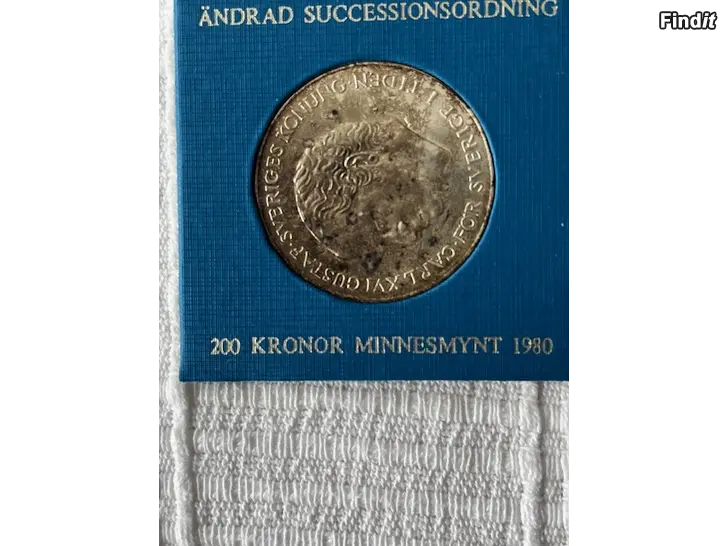 Myydään Svenskt Minnesmynt 200 Kronor 1980