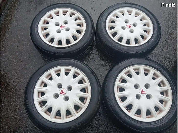 Myydään Citroen alut 4-108 kesärenkailla 185/55R15