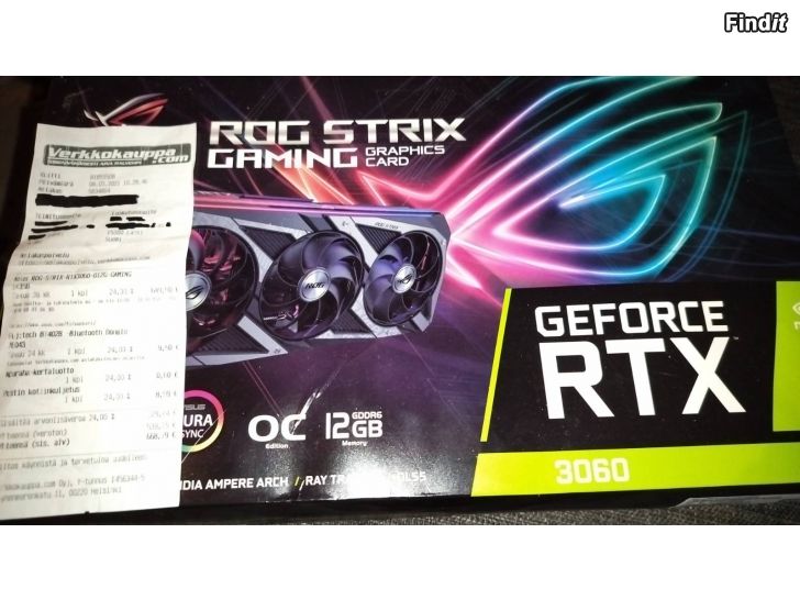 Myydään Asus RTX 3060 12Gb OC RogStrix