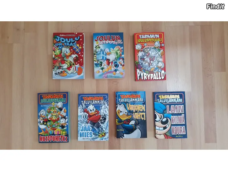Myydään Aku Ankka jouluiset poketit 7kpl 22e