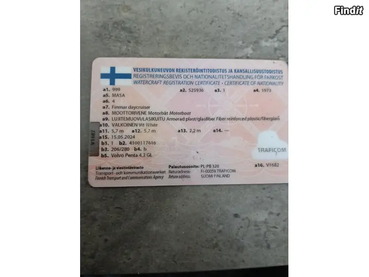 Myydään Finmar daycruiser vene