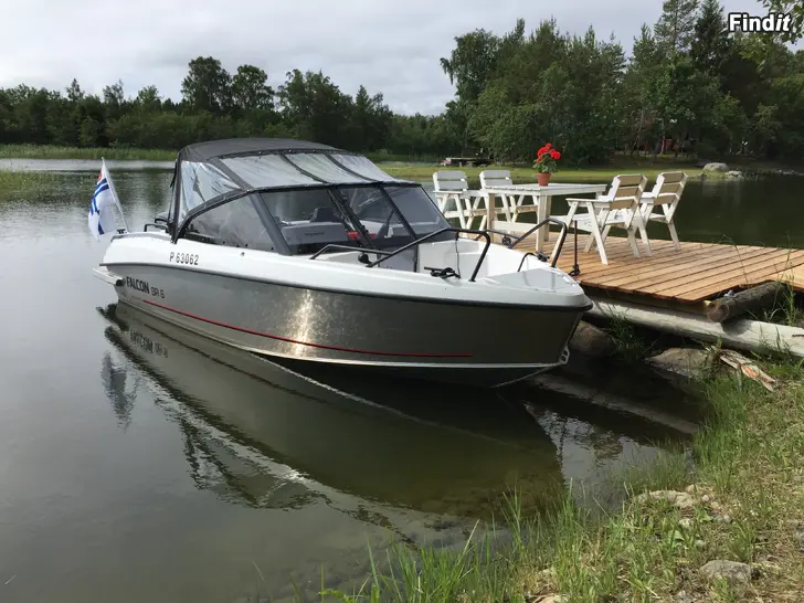 Säljes Falcon BR6+Mercury F115 och RESPO strand trailer