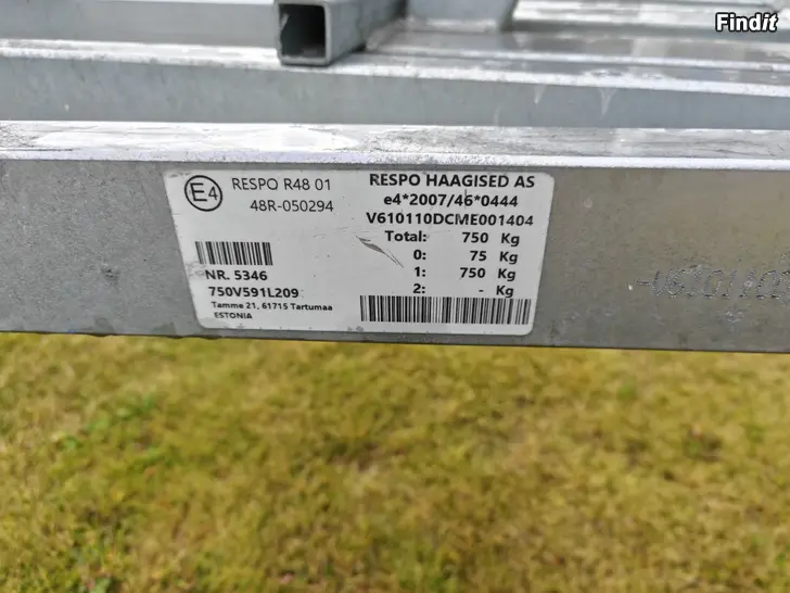 Myydään Venetraileri Respo  750kg -21