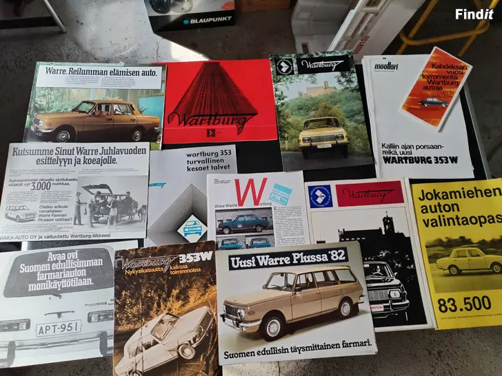 Säljes Wartburg  esitteitä ja mainoksia