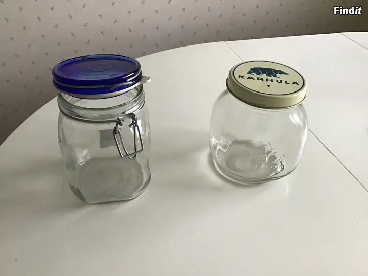 Säljes 2 st 1 liters Glasburkar