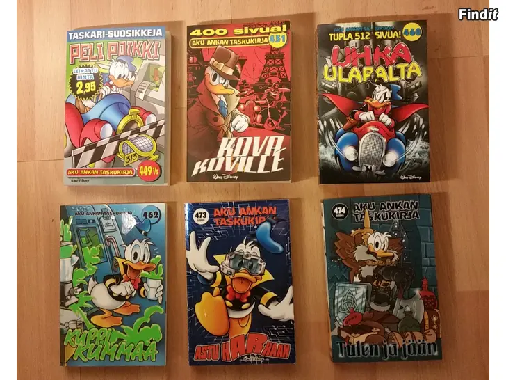 Myydään Aku Ankka taskukirjat 6kpl 15e