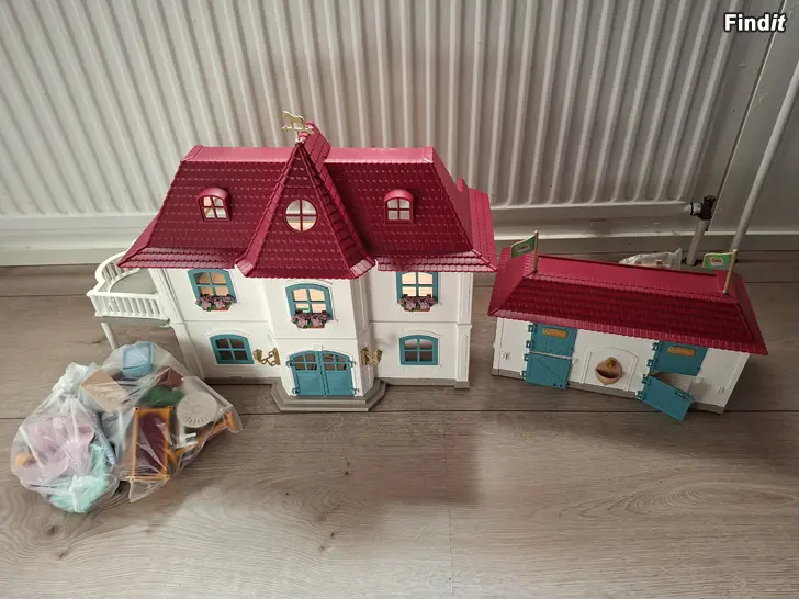 Säljes Schleich hus och stall och hästar  ryttare