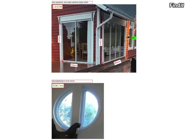 Säljes Fönster mm