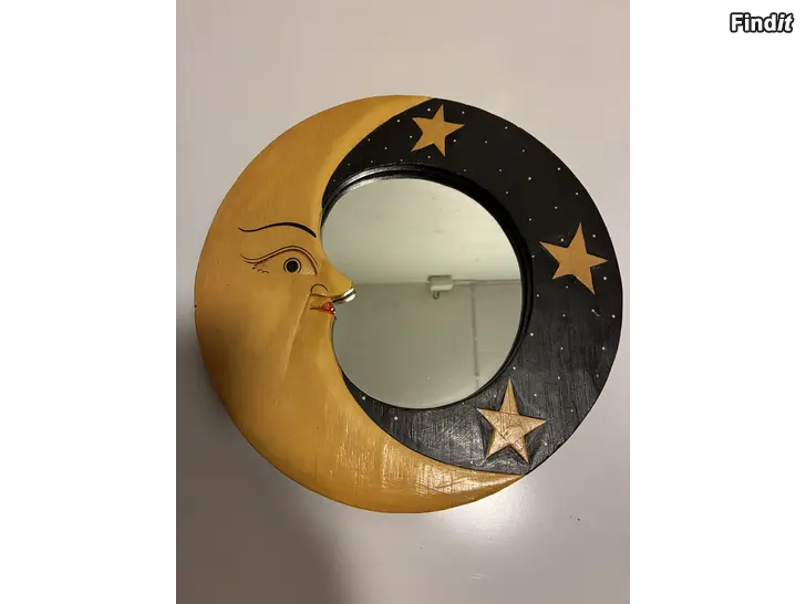 Säljes Spegel ca 30cm med månmotiv