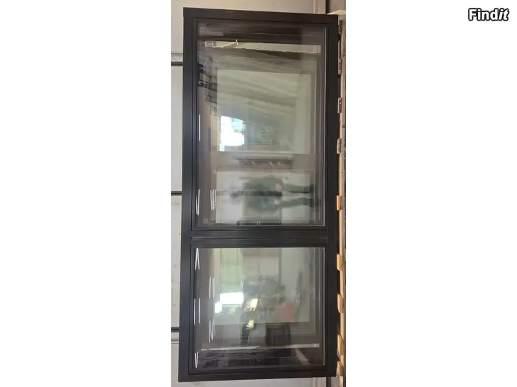 Myydään Fönster MSEA 210 990x2350mm, svart, med vädringsfönster, laminerat säkerhetsglas