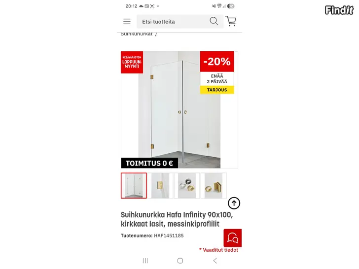 Myydään Suihkunurkka