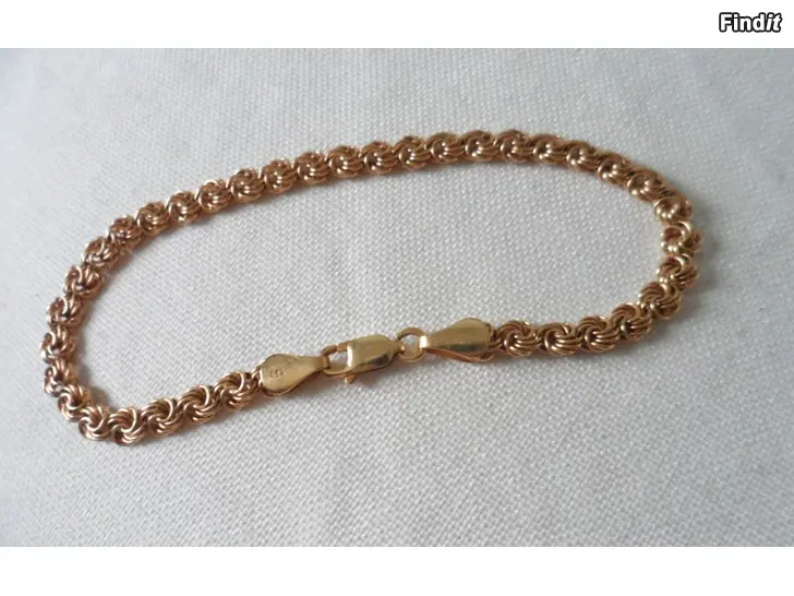 Myydään Kultainen Rosetta rannekoru 14K 19cm