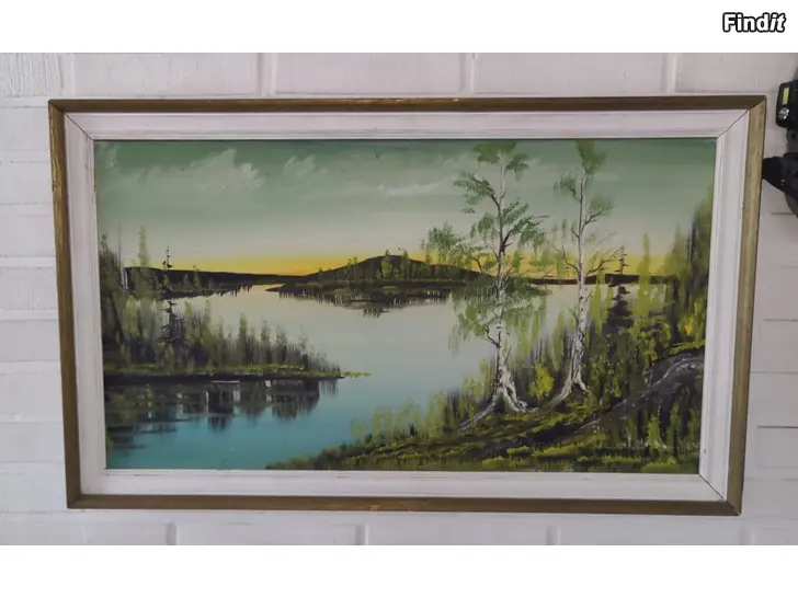 Myydään Hieno iso rantamaisemataulu koko 90cm x 54cm