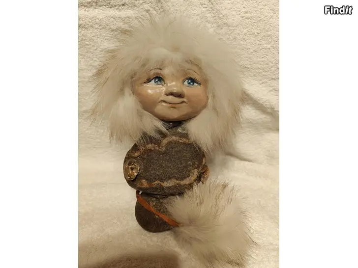 Säljes Sten-troll vithårig man, Kivipeikko valkotukkainen mies, Höjd, Korkeus  22cm