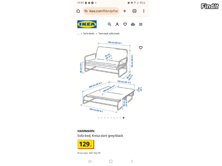 Säljes Bäddsoffa  IKEA