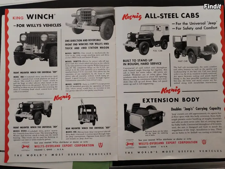 Säljes Willys esite