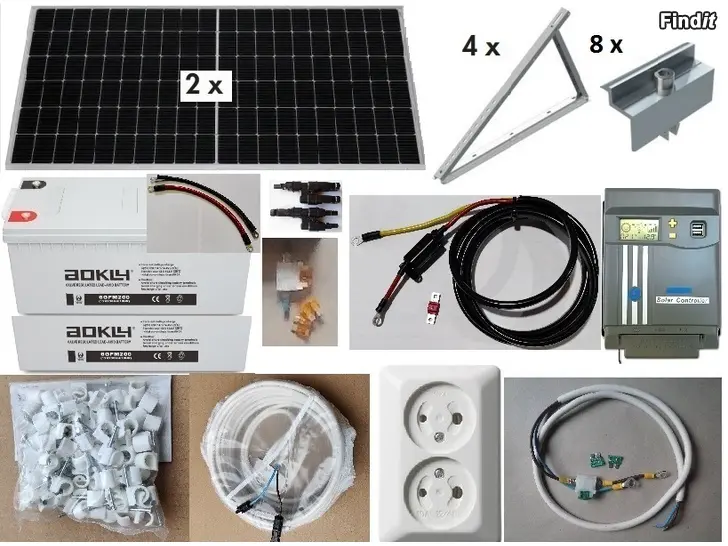 Säljes Solelsystem 2x455W, 40A  2x200Ah Till sommarstuga, nytt, garanti