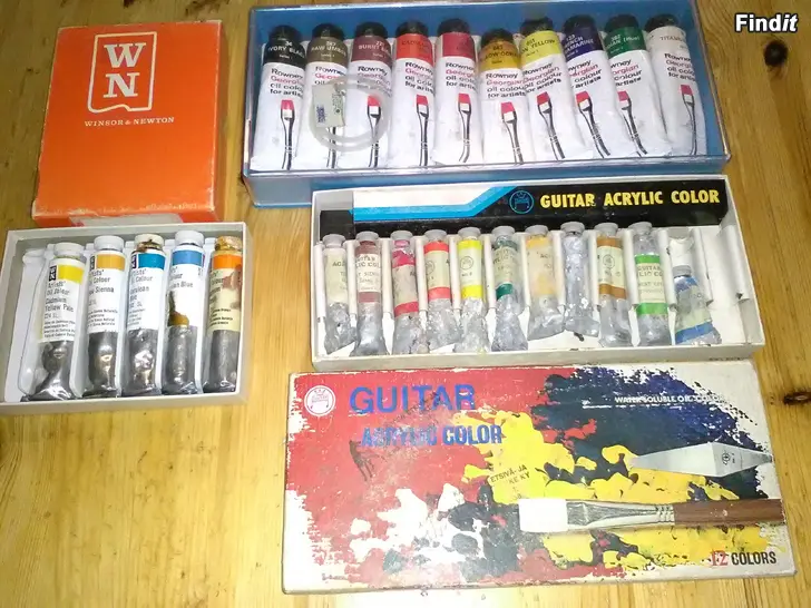 Vaihdetaan Taidevärit maalit Winsor tuubivärit ViNTAGE winsor newton guitar