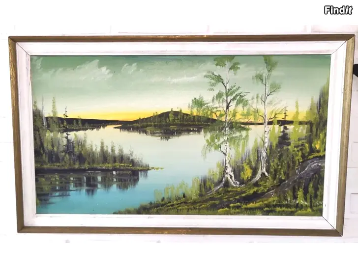 Säljes Hieno iso rantamaisemataulu koko 90cm x 54cm