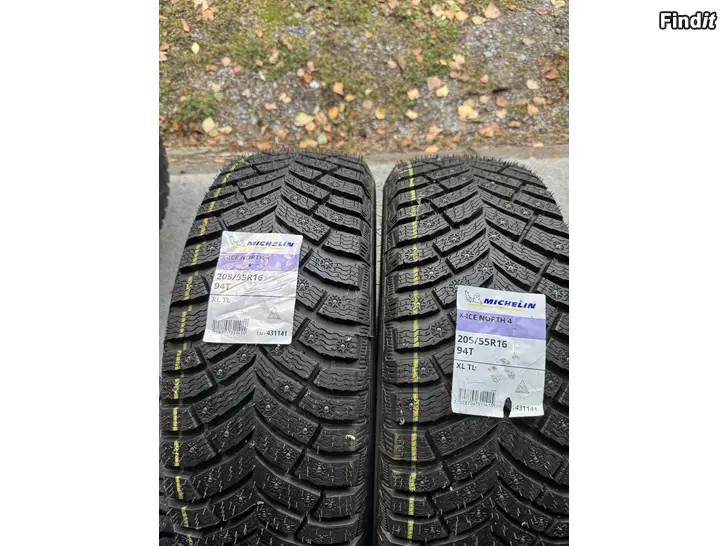 Myydään 2 kpl Nastarenkaat 205/55R16 Michelin