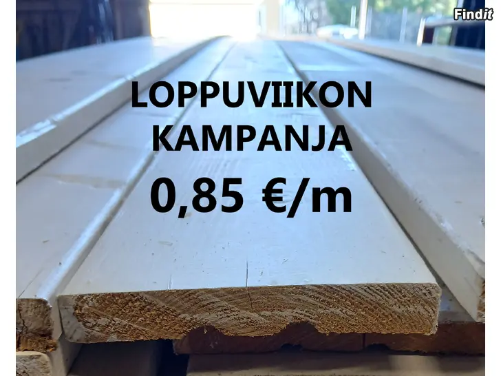 Myydään Kampanja 0,89e/m höylätty valkoinen 18x120 lauta talouslaatu