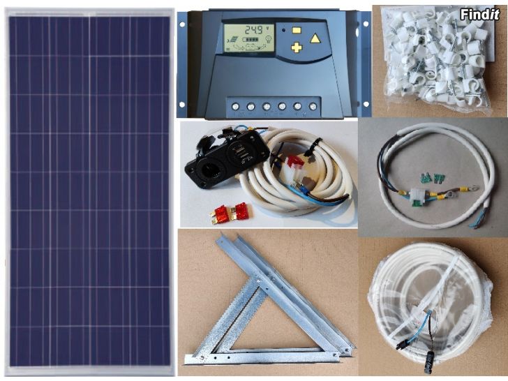 Säljes Solpanelpaket till sommarstuga 160W, 30A, nytt, garanti