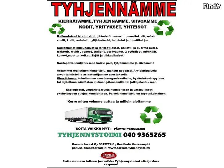 Säljes Tyhjennämme