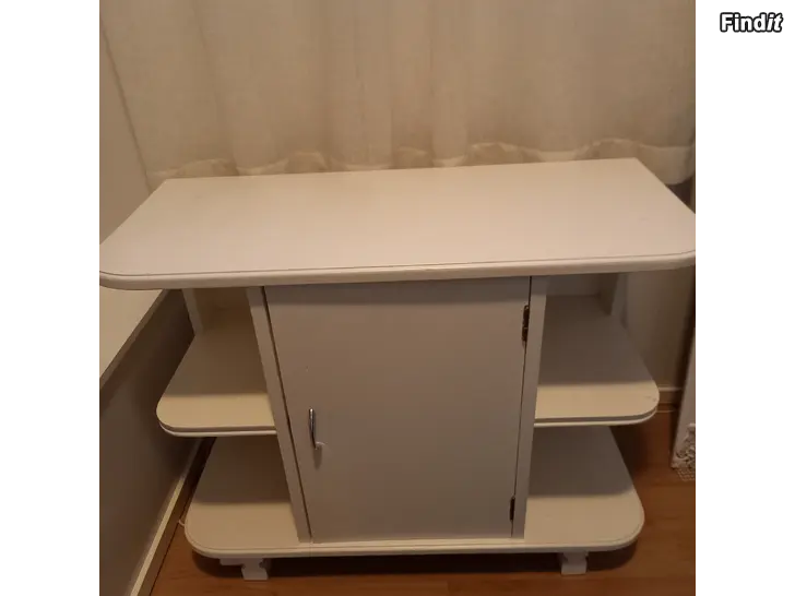 Myydään Valkoinen, funkistyylinen, hyllykaappi/-lipasto