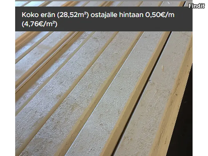 Myydään 0,65e/m Ulkoverhouspaneeli 20x120 UYV maalivika talouslaatu