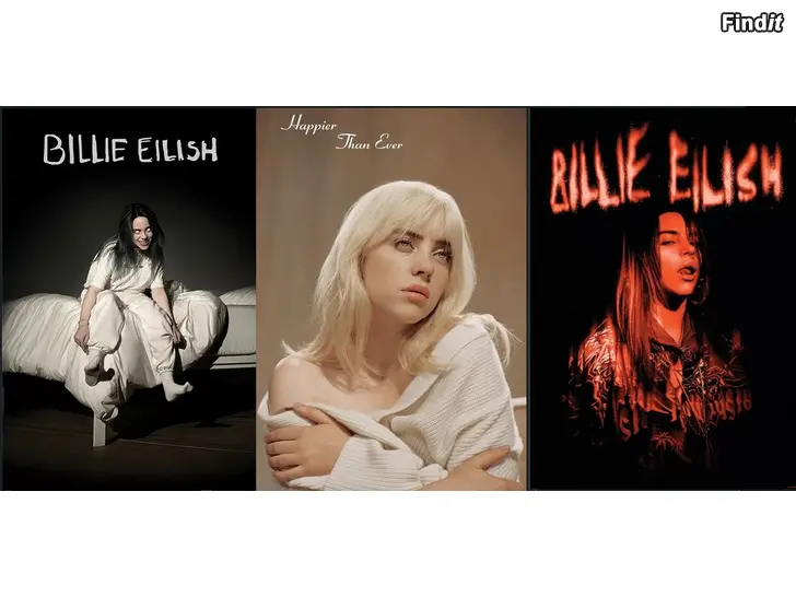Säljes 3 x Billie Eilish-jätteaffischer 91x61 cm och årskalender