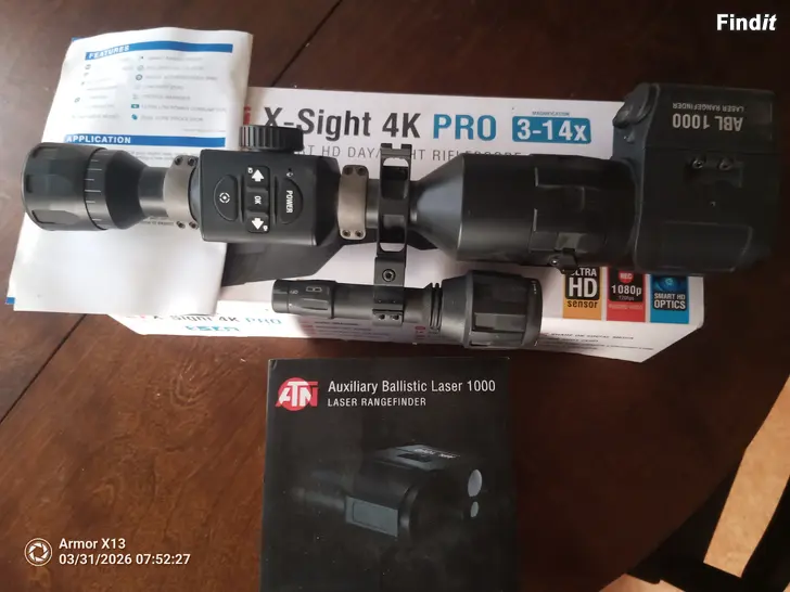 Säljes Atn x-sight 4k pro natt/dag sikte+avståndsmätare