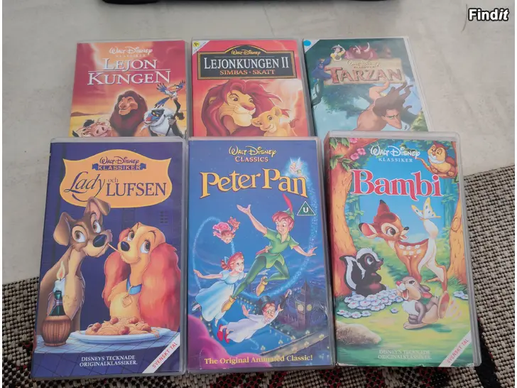 Säljes 6kpl Disney VHS kasetteja