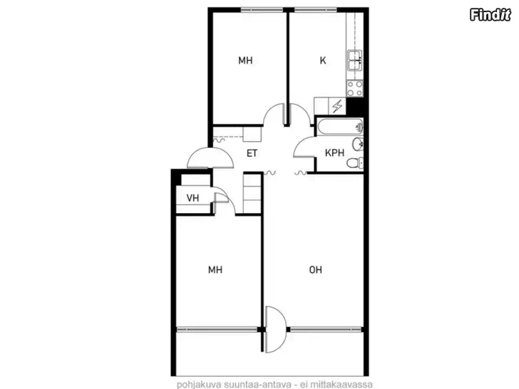 Uthyres Uthyres delvis möblerad 3r+k med egen terrass på Högbacken i Vasa
