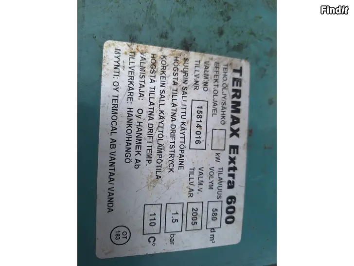 Myydään Termax Extra 600