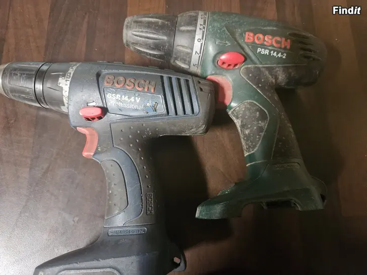 Myydään 2 Bosch akkuporakonetta, akut, laturit