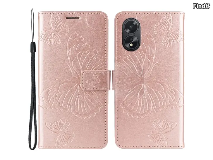 Myydään Oppo A18 ruusukulta perhonen suojakotelo