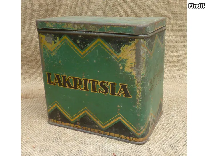 Säljes Huhtamäen vanha lakritsipurkki
