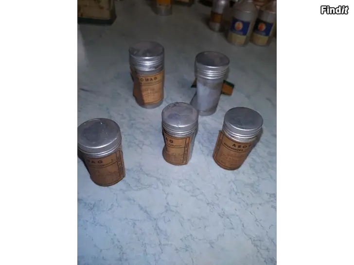 Säljes Färgpulver till stearinljus 5 burkar Retro